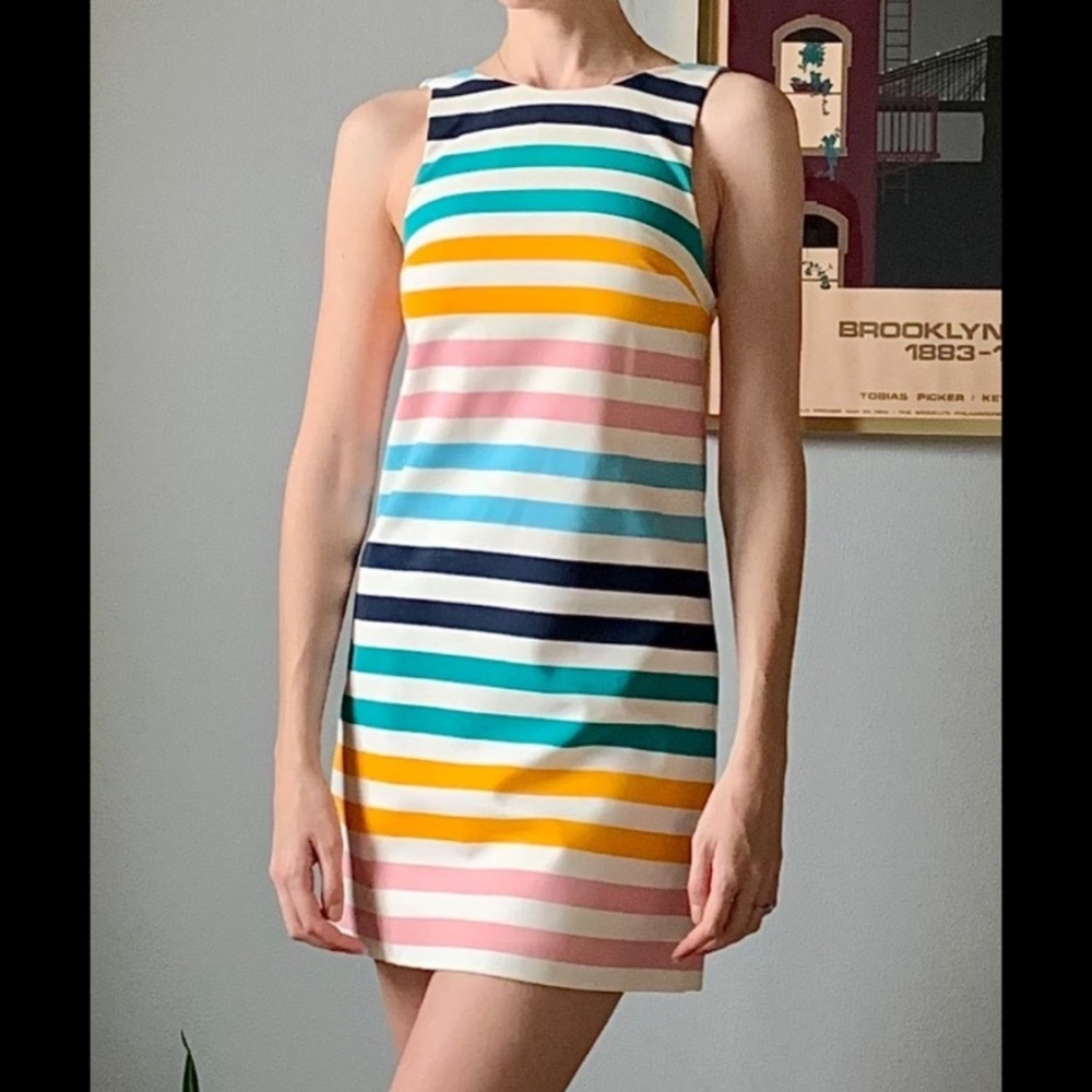 Zara Multi-Color Striped Mini Dress - Picture 7 of 9